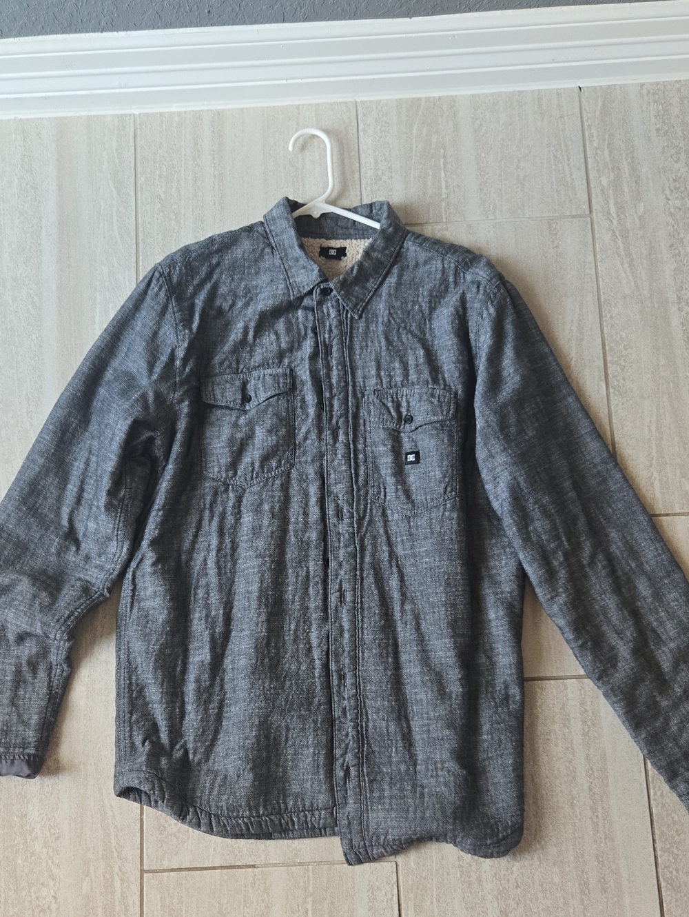 DC Sherpa-Lined Jacket in Gray and Cream